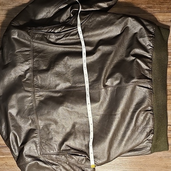 Men's Members Only Black Leather Sherpa Lined Jacket W Removable Lining Sz 40 - Picture 6 of 8